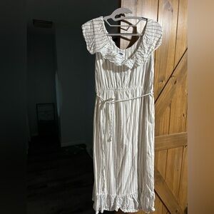 White with blue stripes